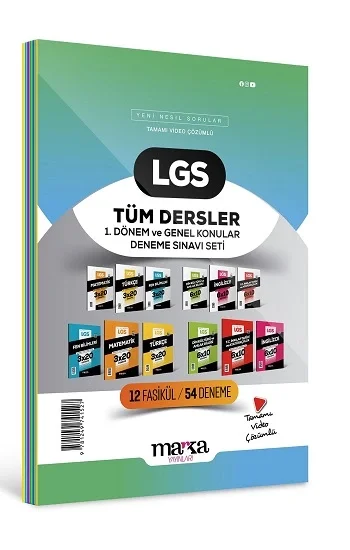 2025 LGS 1. Dönem ve Genel Konular Tüm Dersler Deneme Sınavı Seti 12 Fasikül 54 Deneme