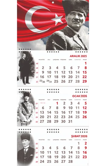 2026 Atatürk Gemici Duvar Takvimi - Ayyıldız