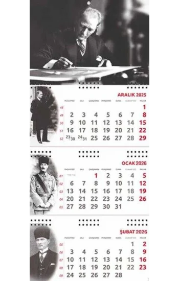 2026 Atatürk Gemici Duvar Takvimi - İmza