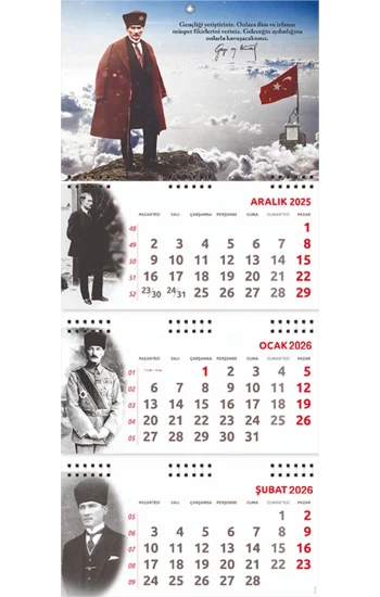 2026 Atatürk Gemici Duvar Takvimi - Sakarya