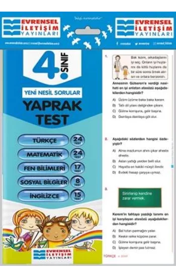 4.Sınıf Tüm Dersler YaprakTestler
