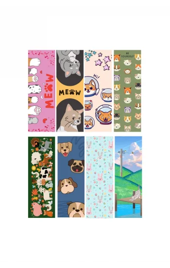 8li Ayraç Seti 07-sevimli Dostlarımız Temalı Kitap Ayracı- Kitap Ayracı 8 Adet