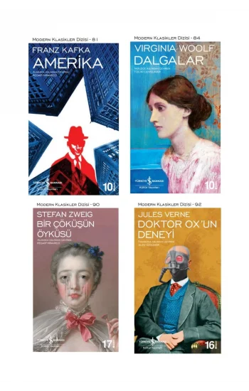 Amerika + Dalgalar + Bir Çöküşün Öyküsü + Doktor Oxun Deneyi- 4 Kitap Set - Iş Bankası Özel Set
