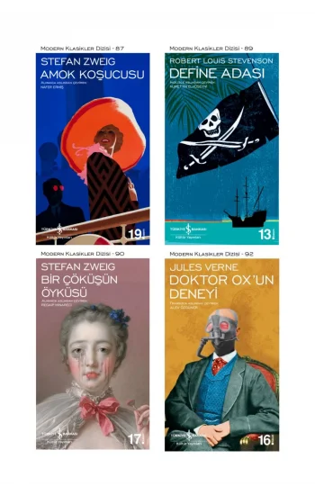 Amok Koşucusu + Define Adası + Doktor Oxun Deneyi + Bir Çöküşün Öyküsü- 4 Kitap Set