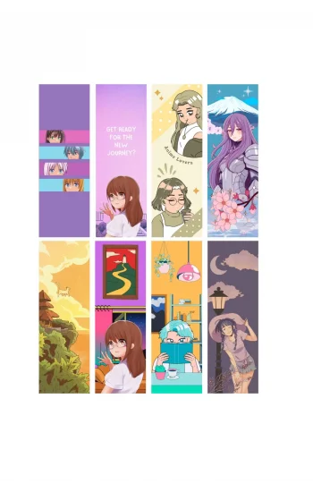 Anime 8li Ayraç Seti 01- Anime  Hediyelik Kitap Ayracı 8 adet!