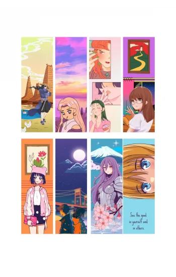 Anime 8li Ayraç Seti 02- Anime  Hediyelik Kitap Ayracı 8 adet!