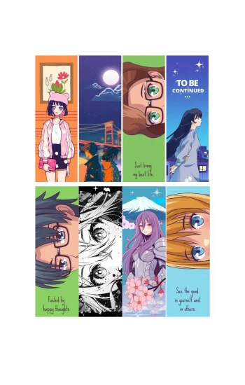 Anime 8li Ayraç Seti- Anime  Hediyelik Kitap Ayracı 8 adet!