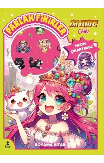 Anime Chibi - Parlak Fikirler Neon Çıkartmalı Boyama Kitabı