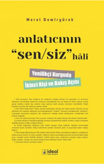 Anlatıcının Sen/Siz Hali