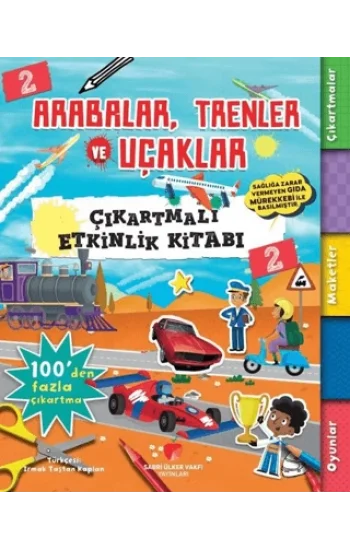 Arabalar,Trenler ve Uçaklar Çıkartmalı Etkinlik Kitabı 2
