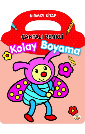 Çantalı Renkli Kolay Boyama- Kırmızı Kitap