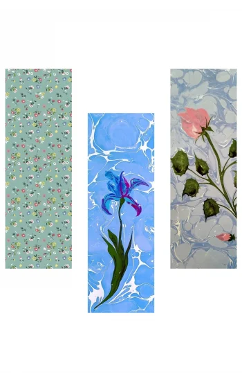 Çiçek Seti Kitap Ayraçları Hediyelik Ayraç - Çiçek Seti 3lü Ayraç Seti