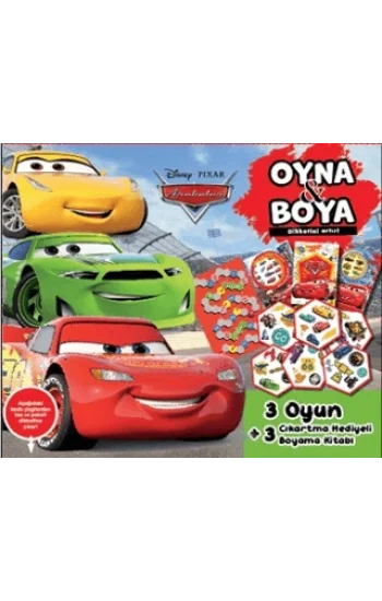 Disney Arabalar Oyna ve Boya Kutulu Set