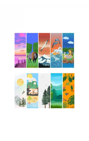 Doğa Temalı 10lu Ayraç Seti-Doğa Temalı Kitap Ayracı 10 Adet