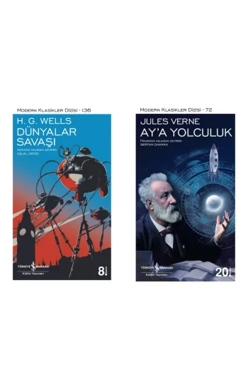 Dünyalar Savaşı + Aya Yolculuk- 2 Kitap Set - Iş Bankası Özel Set Dünyalar Savaşı Kitabı