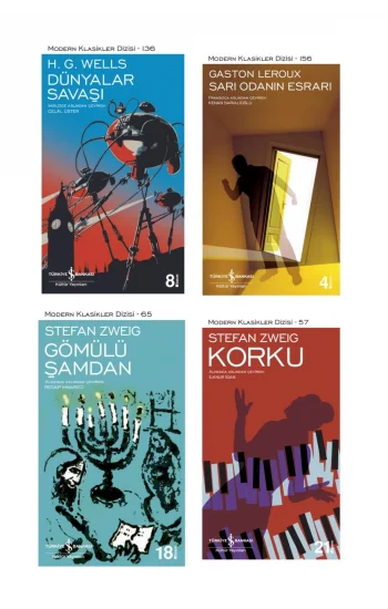 Dünyalar Savaşı + Sarı Odanın Esrarı + Korku + Gömülü Şamdan- 4 Kitap Set - Iş Bankası Özel Set