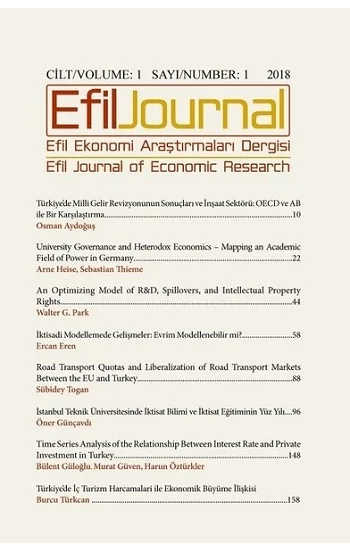 Efil Ekonomi Araştırma Dergisi Cilt 1  Sayı 1