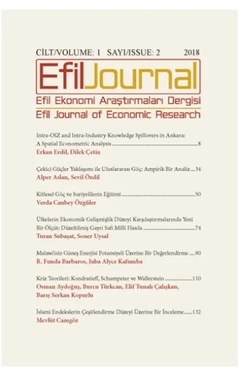 Efil Ekonomi Araştırmaları Dergisi; Cilt: 1 Sayı 2