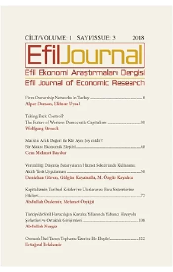 Efil Ekonomi Araştırmaları Dergisi; Cilt: 1 Sayı 3