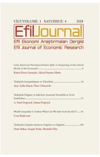 Efil Ekonomi Araştırmaları Dergisi; Cilt: 1 Sayı 4