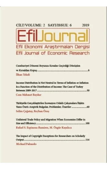 Efil Ekonomi Araştırmaları Dergisi Cilt: 2 Sayı : 6