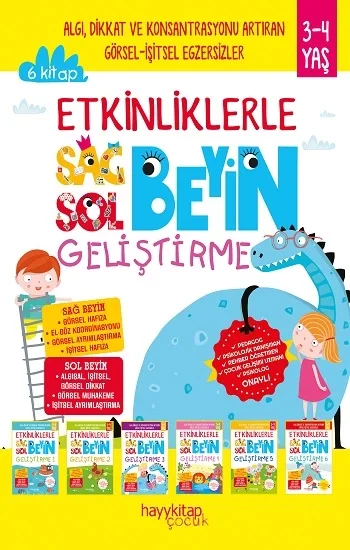 Etkinliklerle Sağ Beyin Sol Beyin Geliştirme (3-4 Yaş), 6lı Set