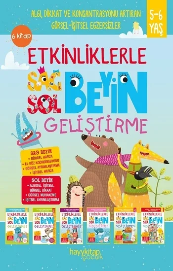 Etkinliklerle Sağ Beyin Sol Beyin Geliştirme (5-6 Yaş) 6lı Set