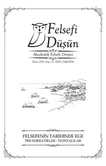 Felsefi Düşün Akademik Felsefe Dergisi Sayı: 13 Ekim 2019