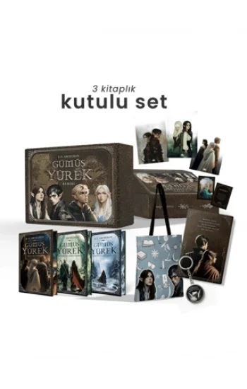 Gümüş Yürek Serisi - Üç Kitaplık Hediyeli Yan Boyamalı Kutu(Ciltli)