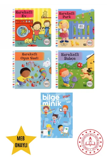 Hareketli Oyun Saati - Hareketli Park - Hareketl Bahçe- Eğitici Hareketli Kitap Set