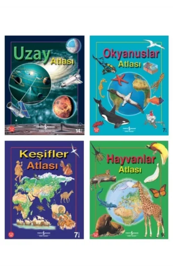 Hayvanlar Atlası  Keşifler Atlası Okyanus Atlası Uzay Atlası Set 4 Kitap