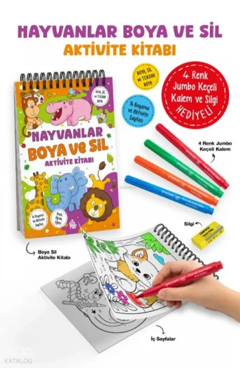 Hayvanlar – Boya ve Sil Aktivite Kitabı