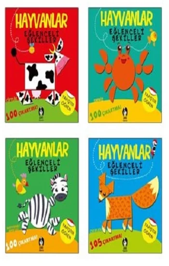 Hayvanlar Eğlenceli Şekiller (4 Kitaplık Set)