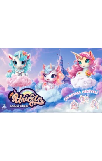 I Love Unicorn Çıkartma Hediyeli Boyama Albümü