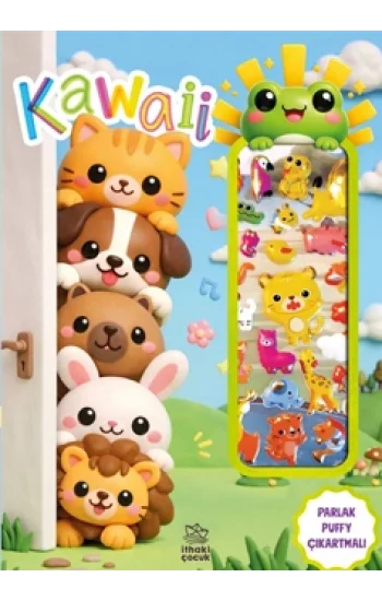 Kawaii - Puffy Parlak Çıkartmalı Boyama Kitabı