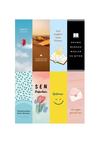 Kitap Severler İçin Hediyelik Kitap Ayracı 8 adet!