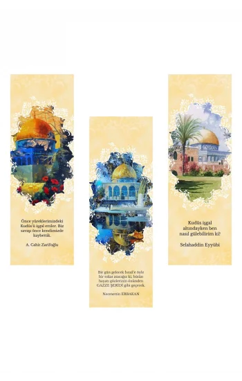 Kudüs Kitap Ayraçları Hediyelik Ayraç - Kudüs 3lü Ayraç Seti