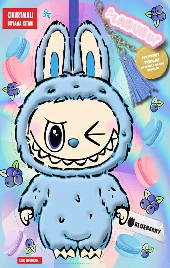 Labubu Blueberry Çılgın Koleksiyon – Çıkartmalı Boyama Kitabı