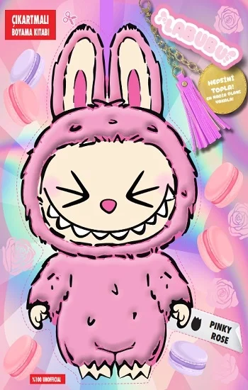 Labubu Pinky Rose Çılgın Koleksiyon – Çıkartmalı Boyama Kitabı