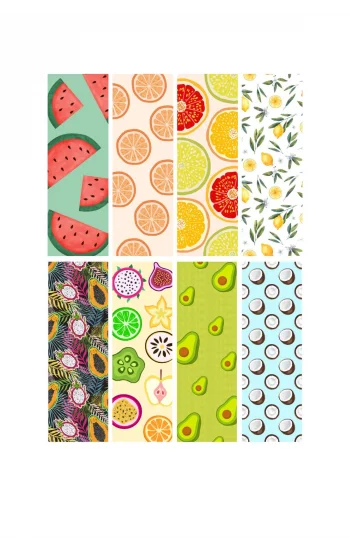 Meyve Temalı Kitap Ayraçları-Yazın Enerjisini Sayfalarınıza Taşıyın- Kitap Ayracı 8 adet