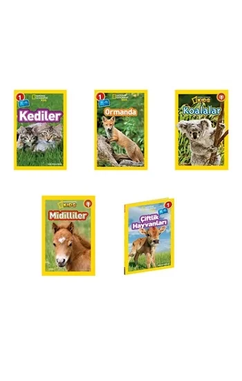 National Geographic Kids Okuma Kitapları Seviye 1 Tatlı Hayvanlar Seti 5 Kitap
