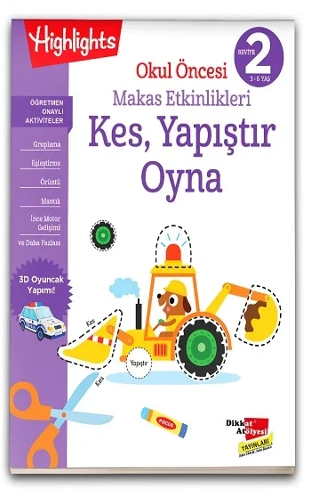 Okul Öncesi Makas Etkinlikleri Kes, Yapıştır, Oyna 2. Seviye