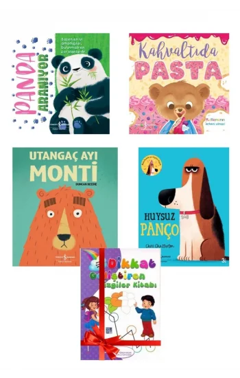 Panda Aranıyor - Huysuz Panço - Utangaç Ayı Monti - Kahvaltıda Pasta - 5 Kitap Set