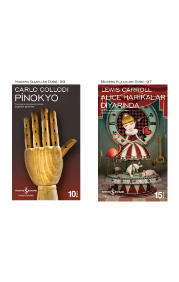 Pinokyo + Alice Harikalar Diyarında- 2 Kitap Set - Iş Bankası Özel Set Pinokyo Kitabı