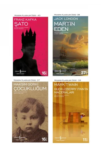 Şato + Martin Eden + Çocukluğum + Huckleberry Finnin Maceraları- 4 Kitap Set - Iş Bankası Özel Set