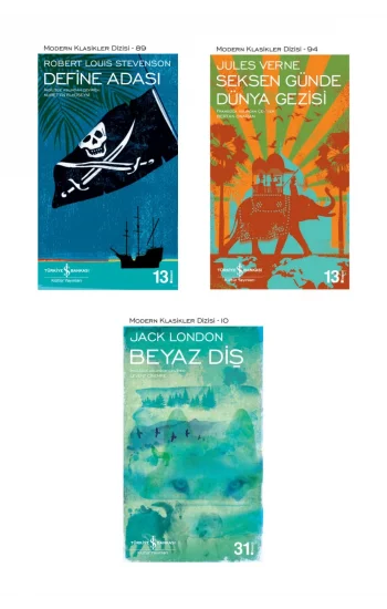 Seksen Günde Dünya Gezisi + Beyaz Diş + Define Adası- 3 Kitap Set - Iş Bankası Özel Set Seksen Günde