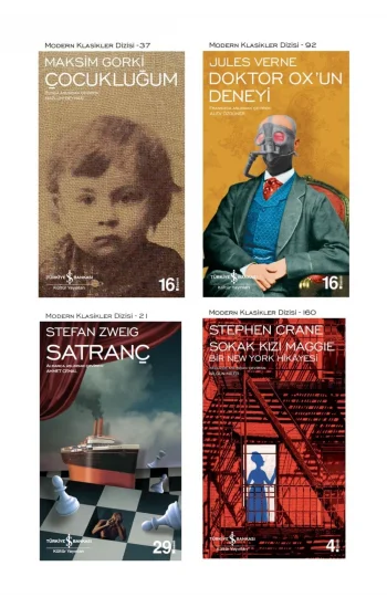 Sokak Kızı Maggie - Bir New York Hikayesi + Doktor Oxun Deneyi + Çocukluğum + Satranç- 4 Kitap Set