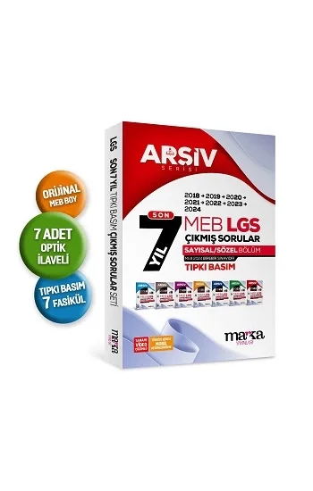 Son 7 Yıl LGS 8. Sınıf ARŞİV Serisi Tıpkı Basım Fasikül Fasikül Çıkmış Sorular Tamamı Video Çözümlü