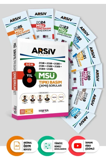 Son 8 Yıl MSÜ Arşiv Serisi Tıpkı Basım Fasikül Fasikül Çıkmış Sorular Tamamı Video Çözümlü Marka Yayınları