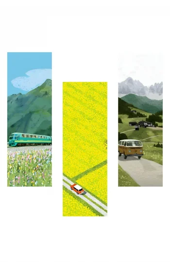 Taşıt Seti Kitap Ayraçları Hediyelik Ayraç - Taşıt Seti 3lü Ayraç Seti